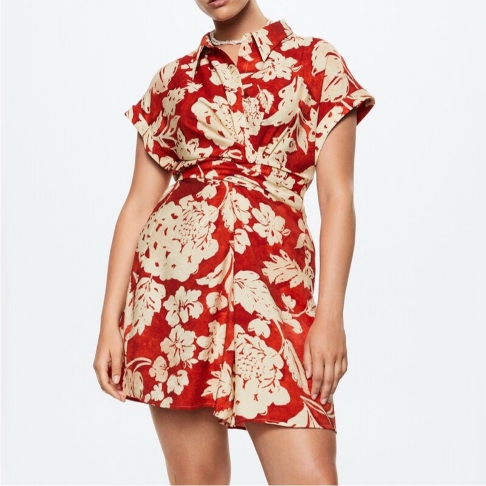 Mango Floral Shirt Dress